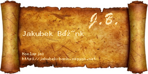 Jakubek Bánk névjegykártya